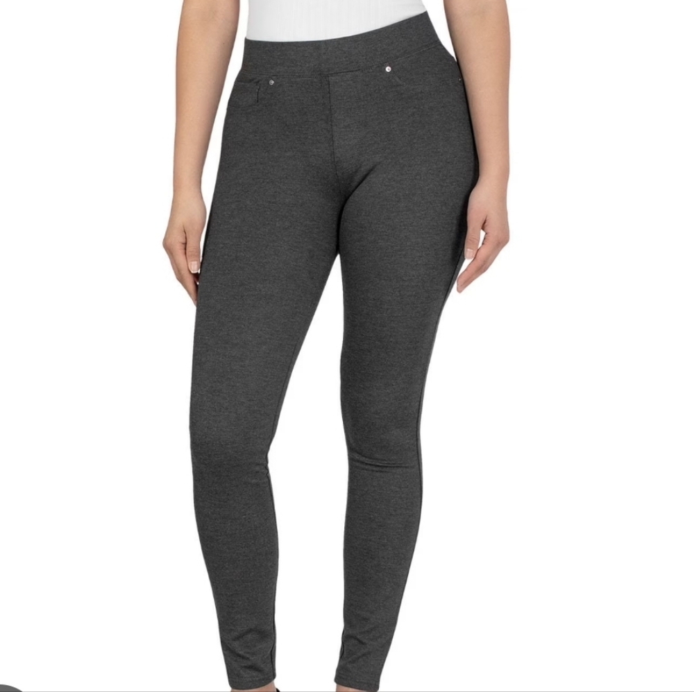 Seven7 Womans Pull On Ponte Legging In Charcoal Gray Size Medium